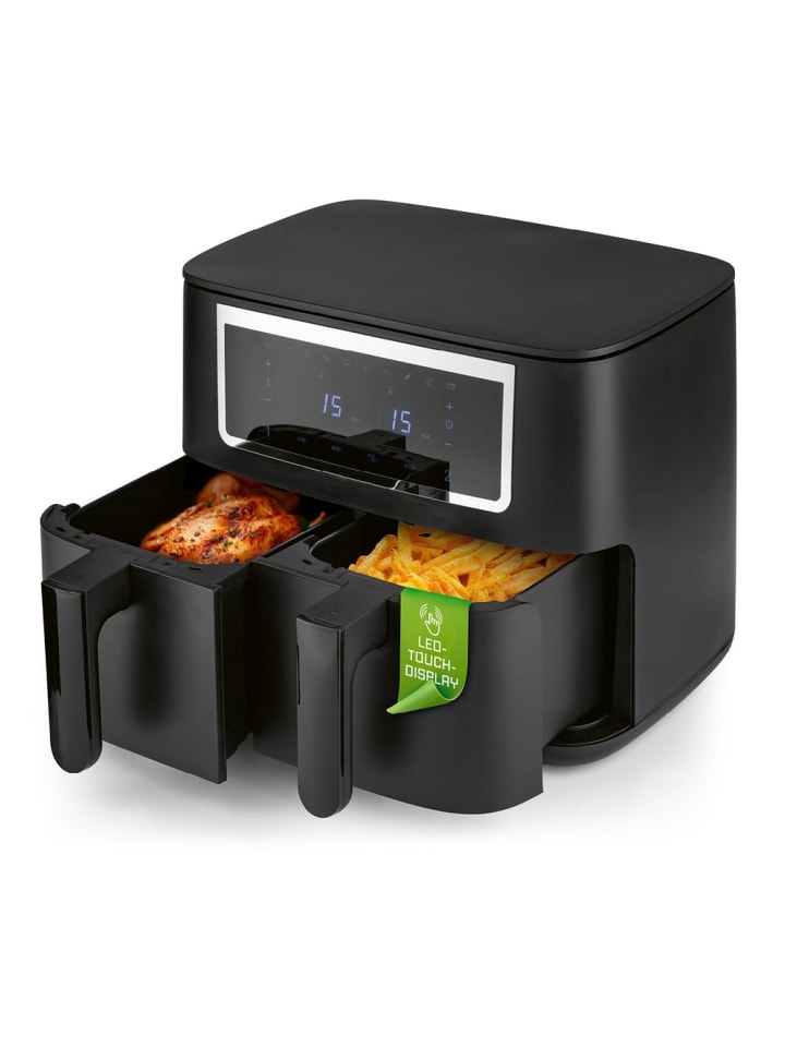 Gourmetmaxx GOURMETmaxx Doppelkammer-Heißluftfritteuse 2 x 4 L - Touch, Timer, 10 Programme günstig kaufen onesize