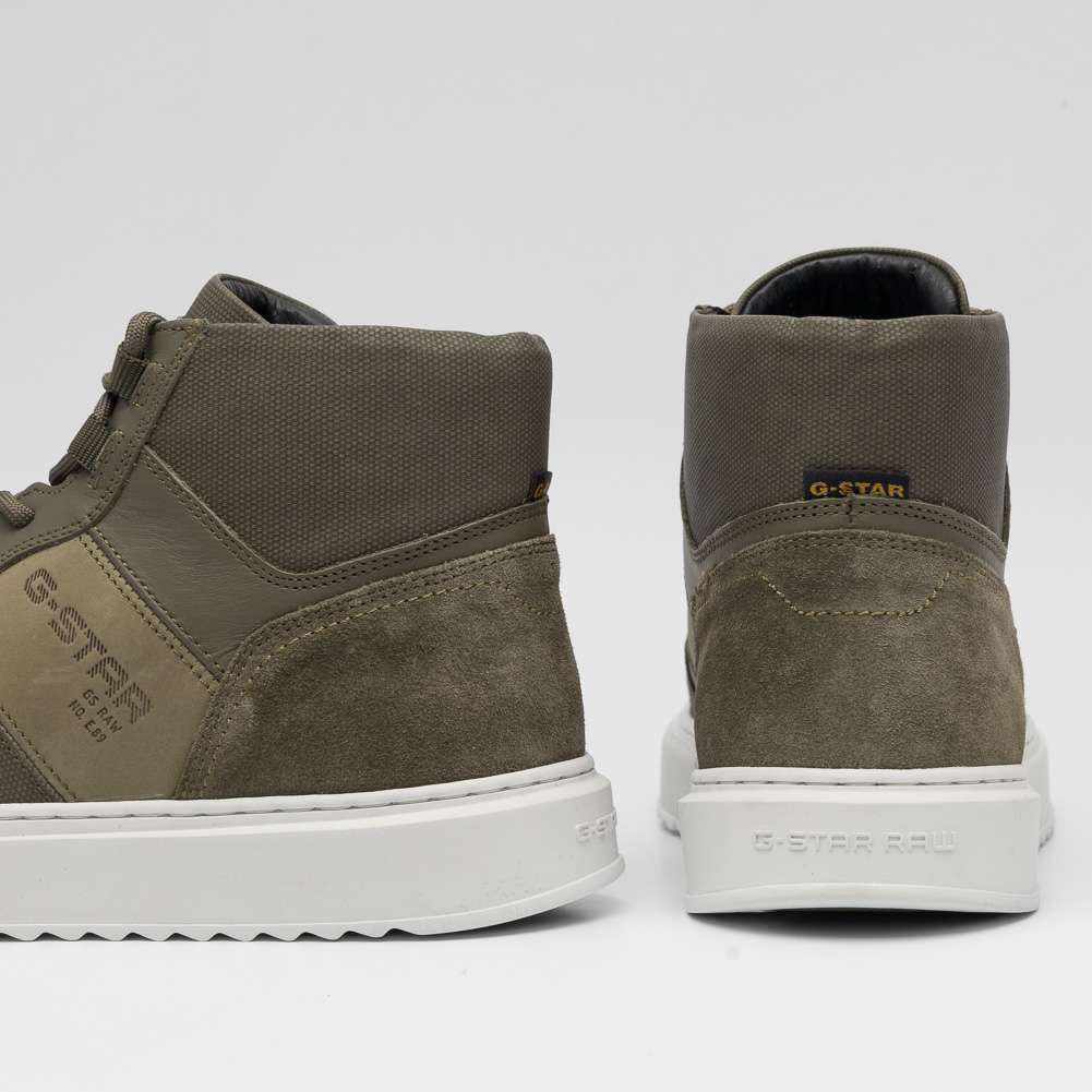 G-STAR RAW ROCUP II Mid Herren Leder Sneaker 2242 007716 OLV