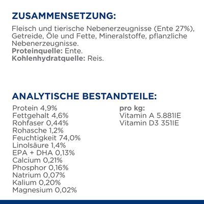 Hill's Prescription Diet d/d Food Sensitivities Nassfutter für Hunde mit Ente