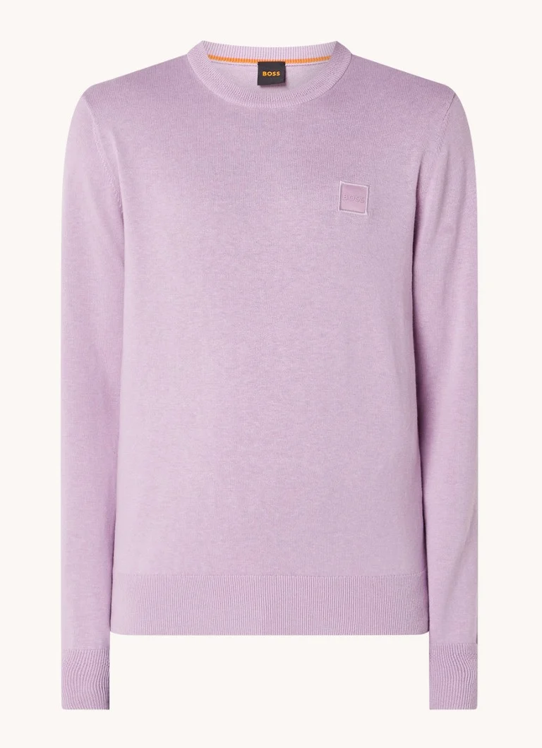 HUGO BOSS Kanovano fine-knit pullover in cashmere blend with logo