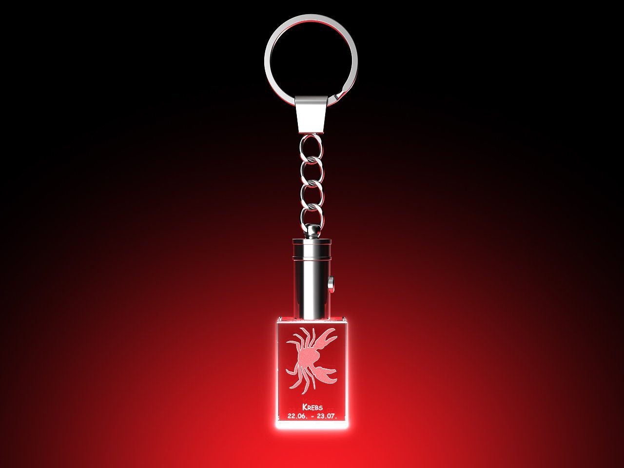 GLASFOTO.COM Schlüsselanhänger mit Gravur Sternzeichen - Schlüsselanhänger aus Glas mit LED Leuchte eckig (1 Stück), zum Geburtstag, Weihnachten, Muttertag, Ostern, Valentinstag