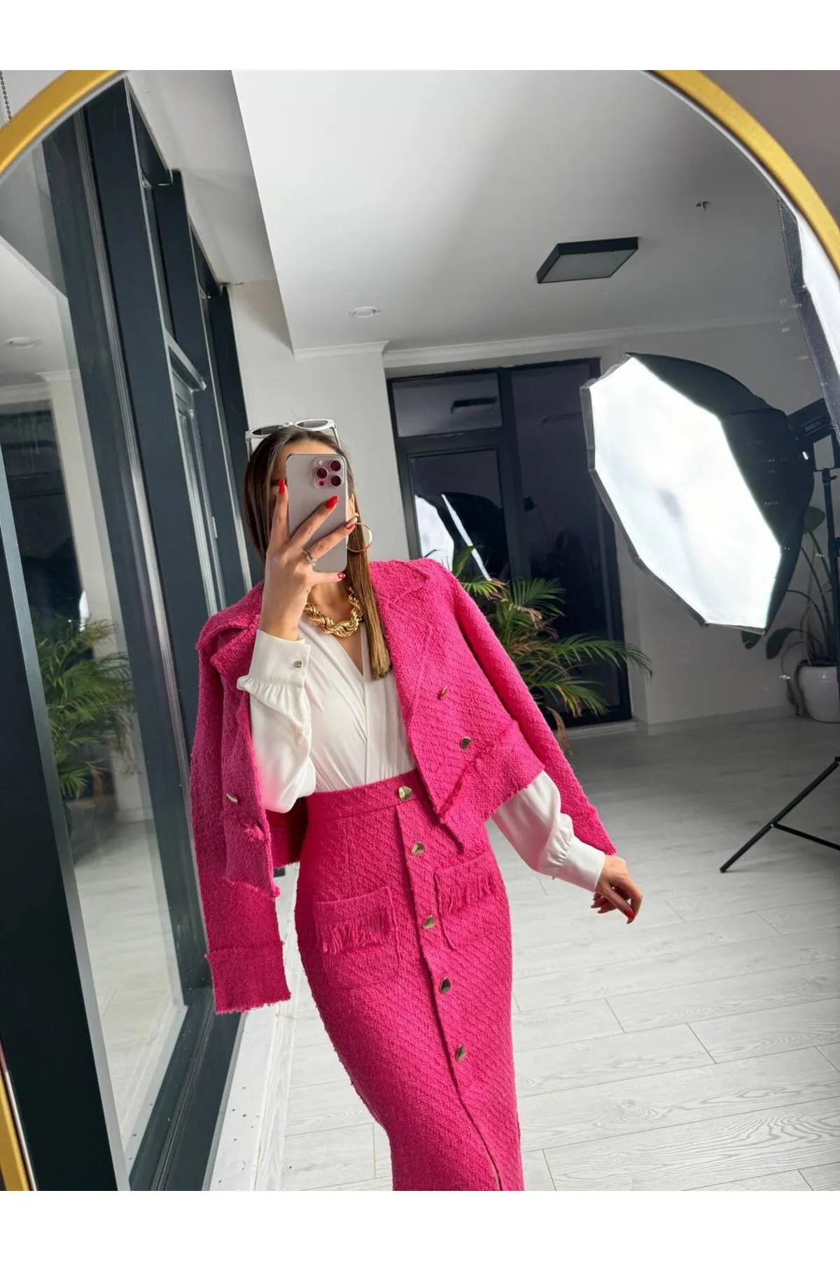 Laluvia  Fuchsia Design Tuvid-Anzug mit Quasten und Schlitz