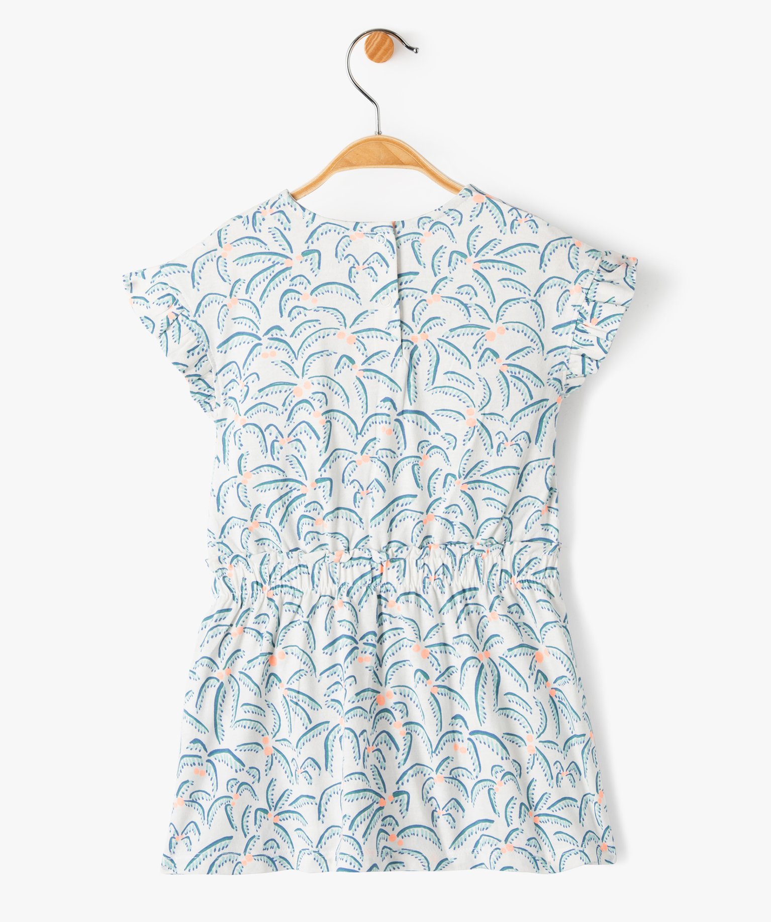 Robe bébé fille effet 2 en 1 avec motifs palmiers ecru | GEMO
