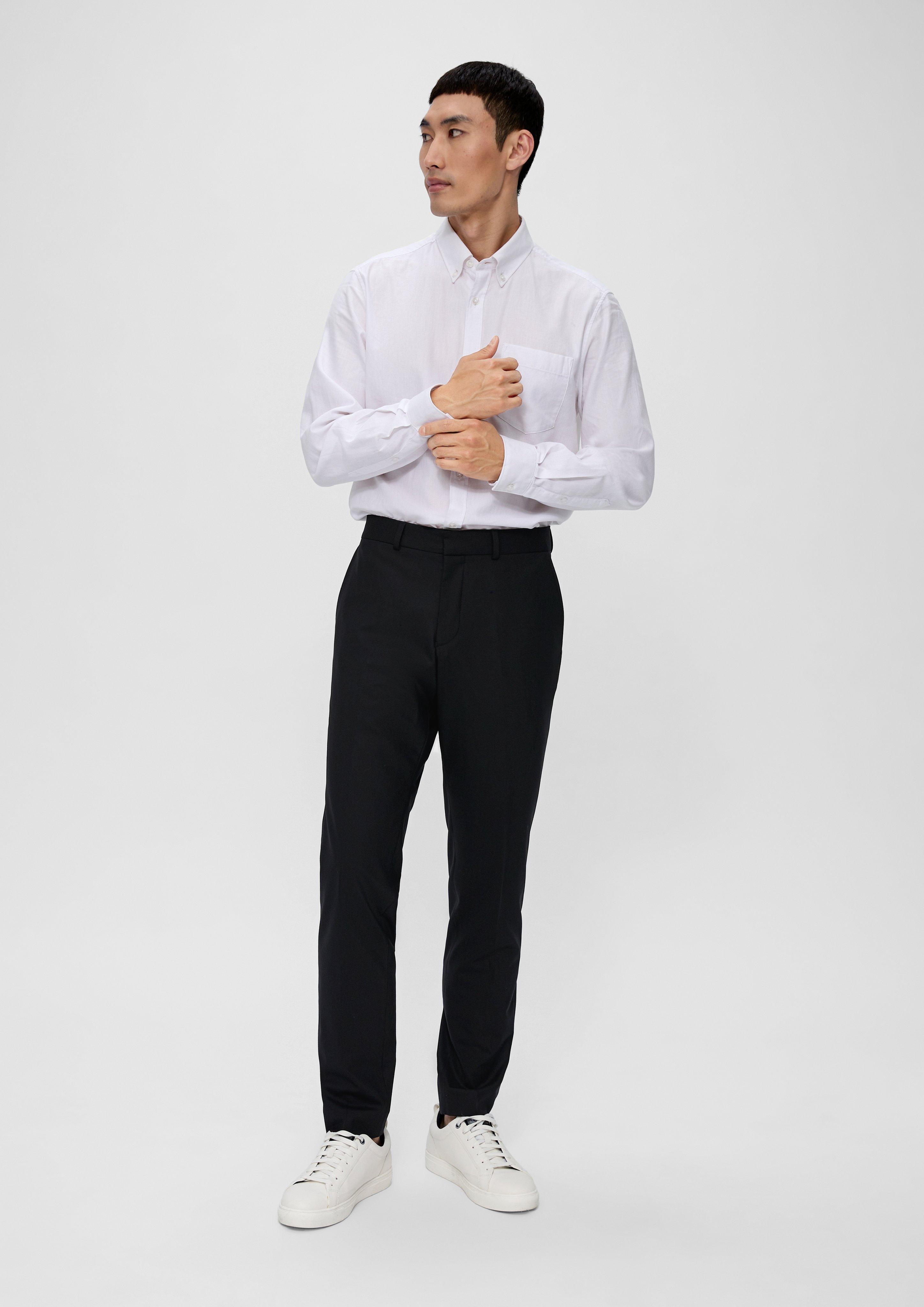 Slim: Elastische Anzughose in Wollmix  2134203-9999