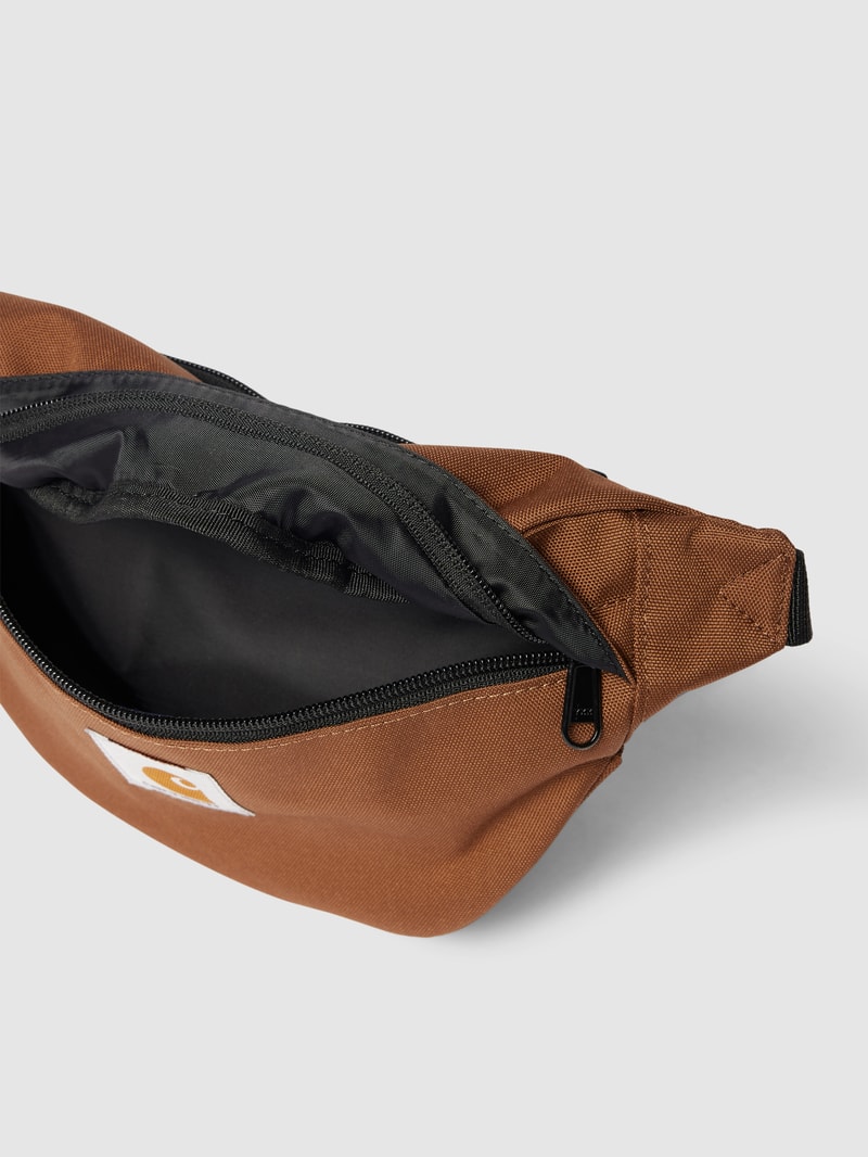 Bauchtasche mit Label-Detail Modell 'JAKE' in mittelbraun