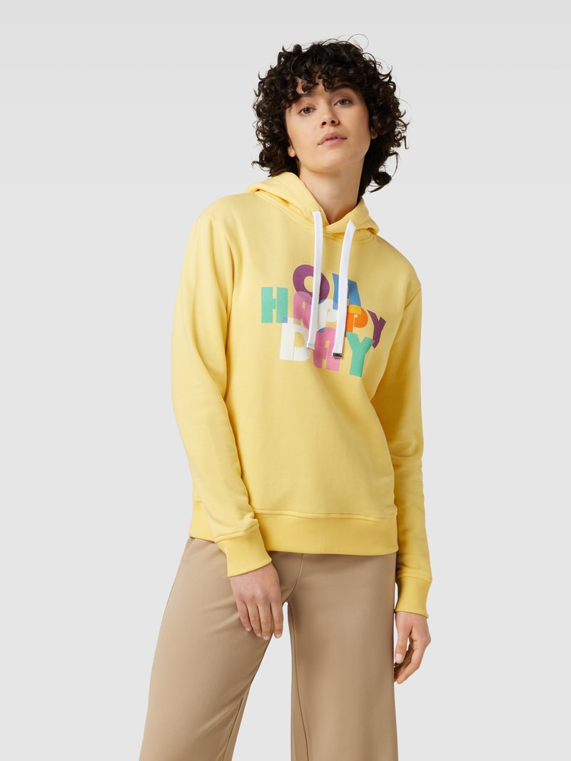 Hoodie mit Statement-Print in gelb