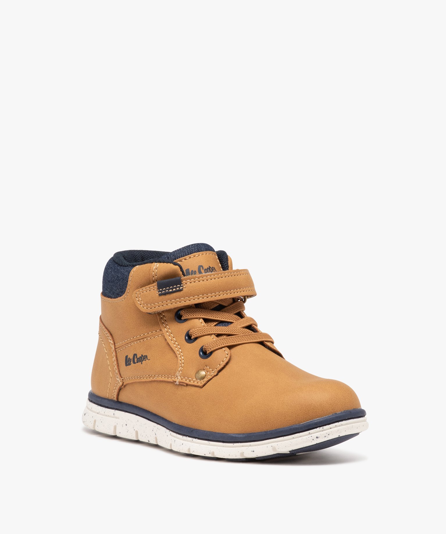 Boots Garçon unies à col denim et à scratch - Lee Cooper camel | GEMO