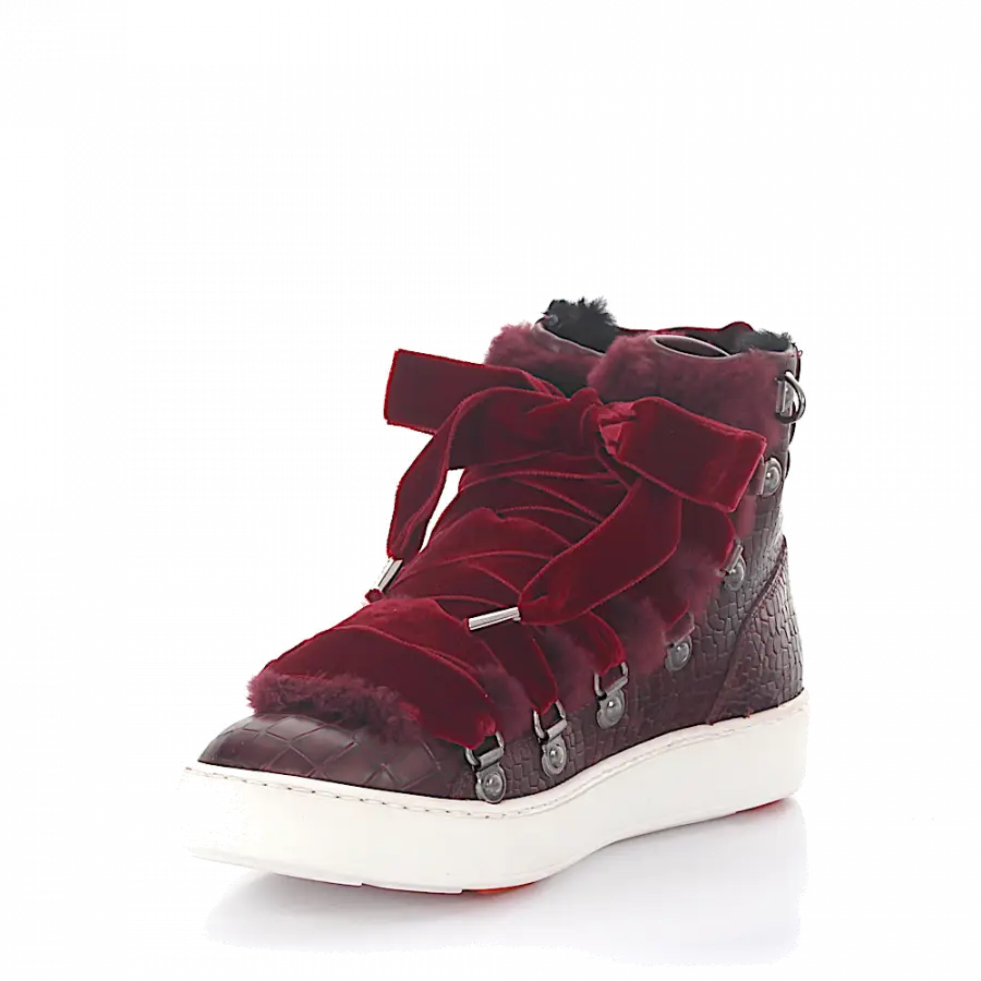 Santoni - Sneaker high 60278 Kalbsleder - rot