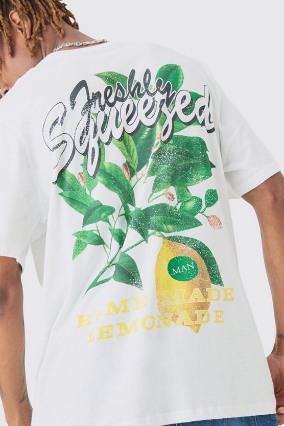 Tall weißes T-Shirt mit Homemade Lemonade Print