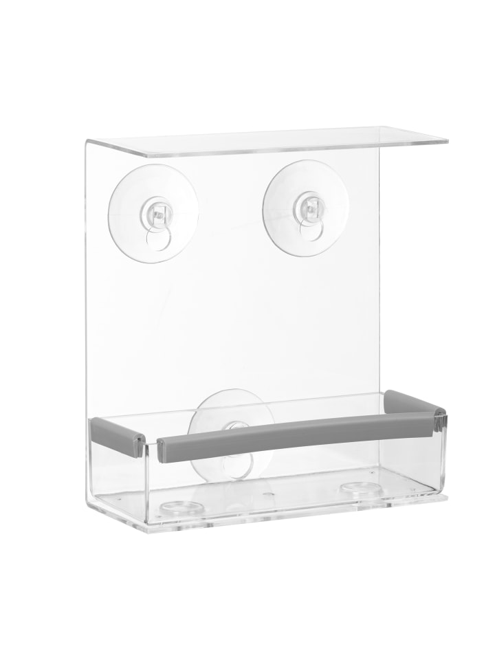 relaxdays Vogelfutterhaus in Transparent - (B)15 x (H)16,5 x (T)7,5 cm günstig kaufen onesize
