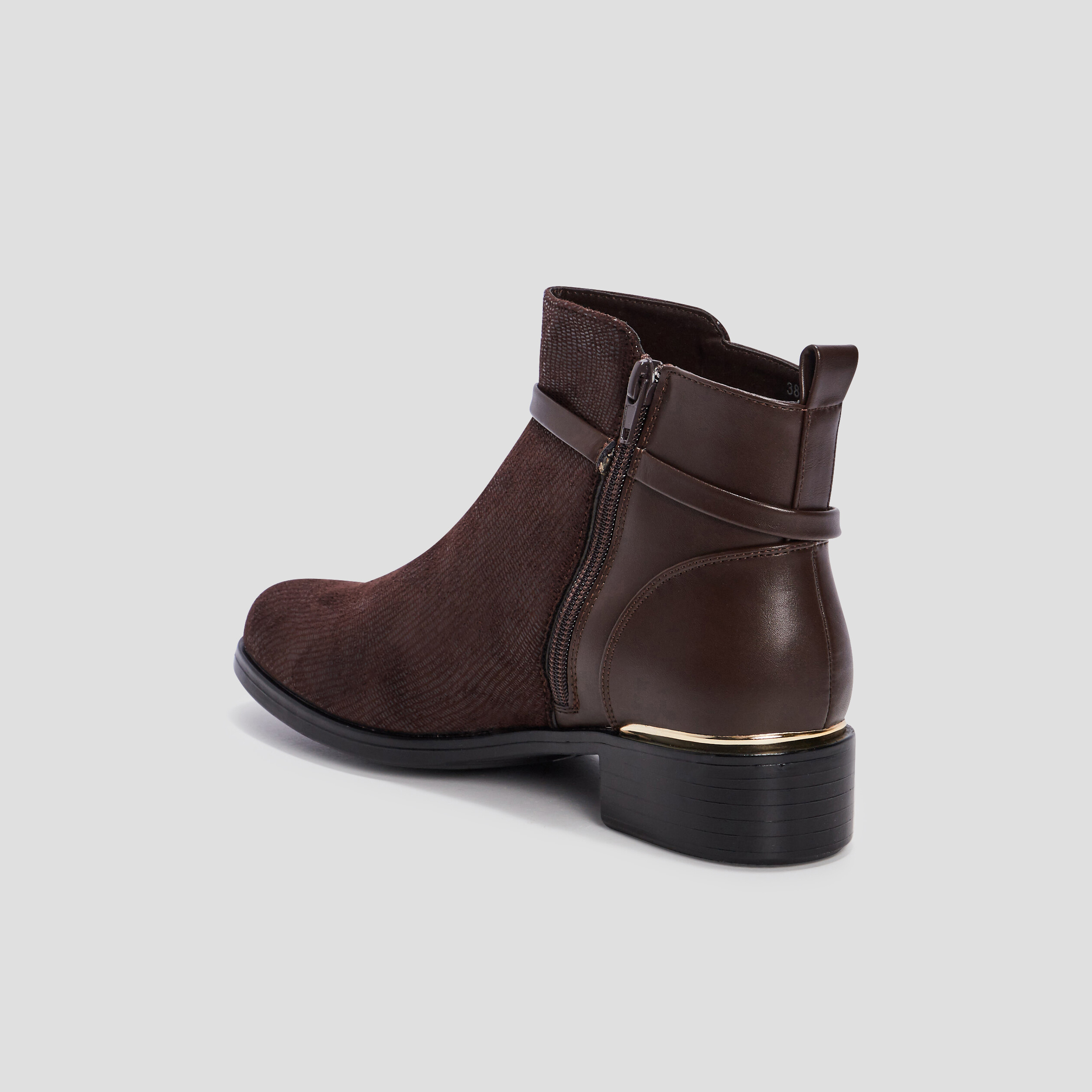 Bottines zippées marron femme | La Halle