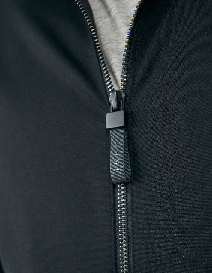 Cardigan noir Interlock zippé à capuche Homme