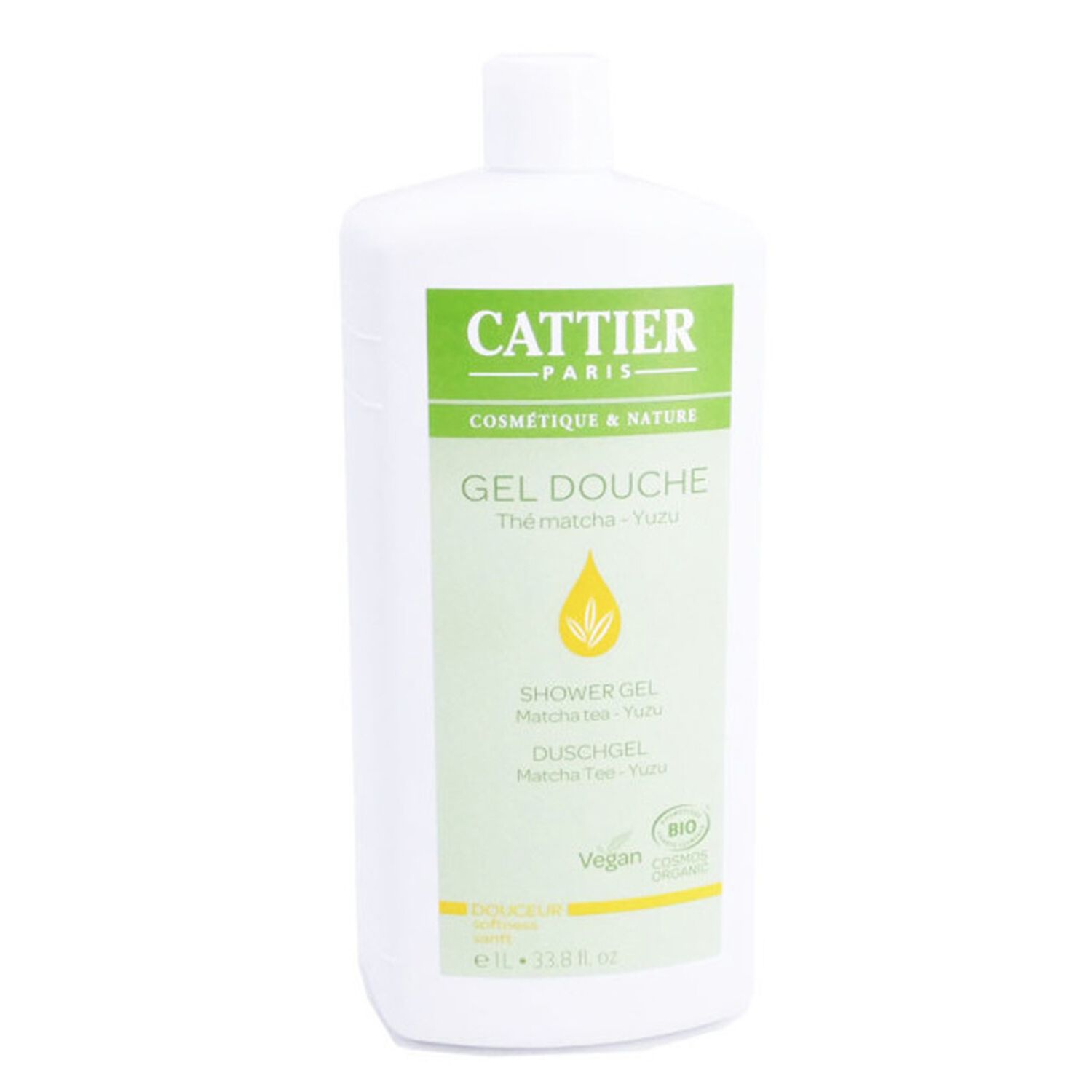 Cattier Thé matcha & Yuzu Gel Douche 1 l