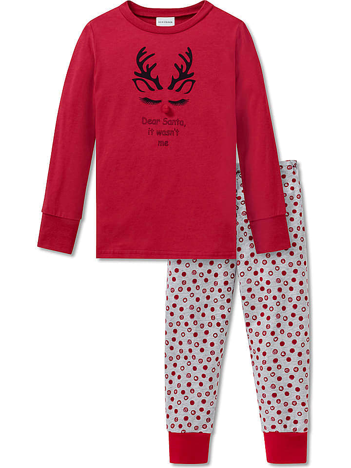 Schiesser Pyjama in Rot/ Bunt günstig kaufen 116