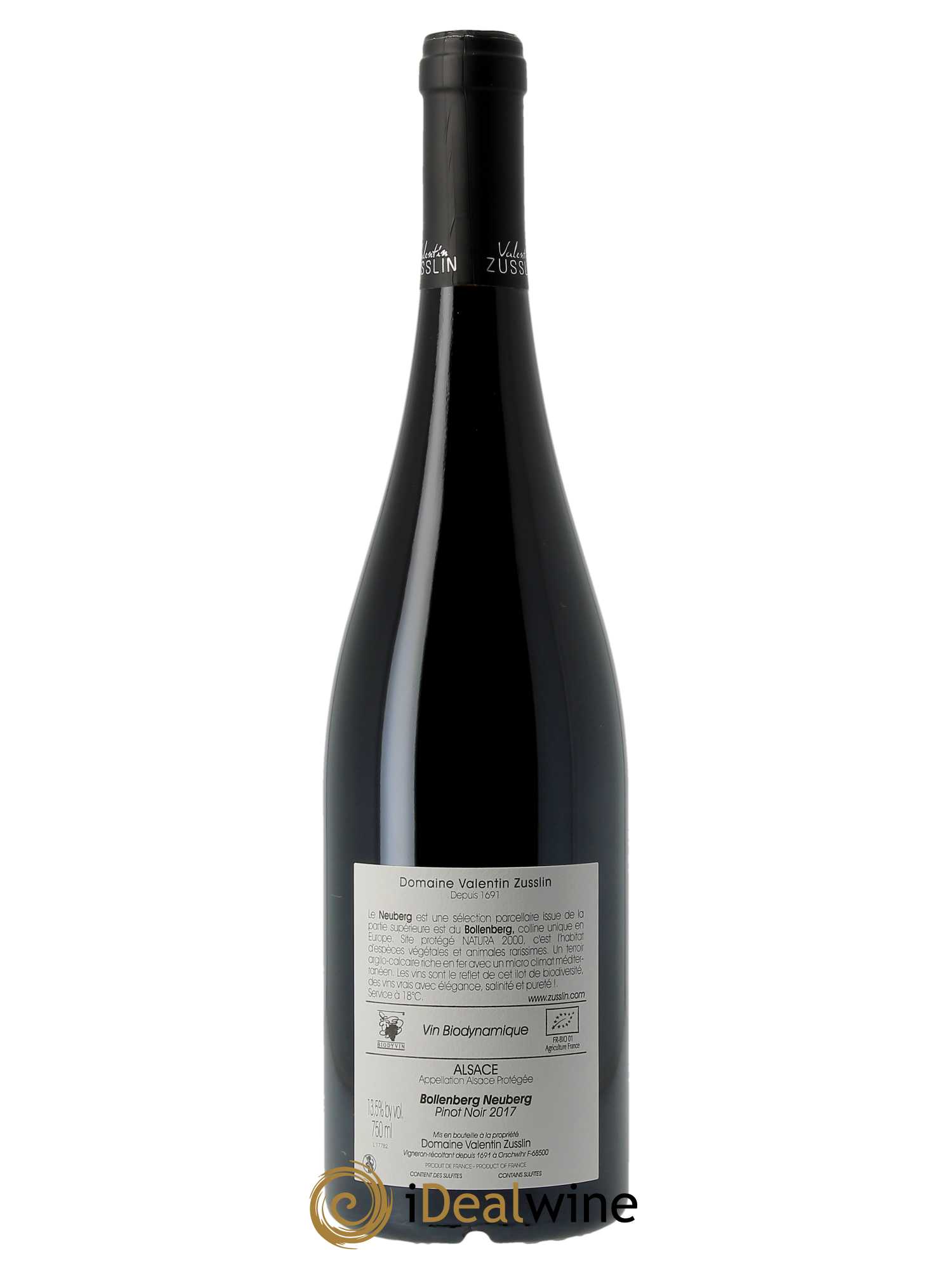 Pinot Noir Bollenberg Neuberg Valentin Zusslin (Domaine)  2017 - Lot de 1 Bouteille