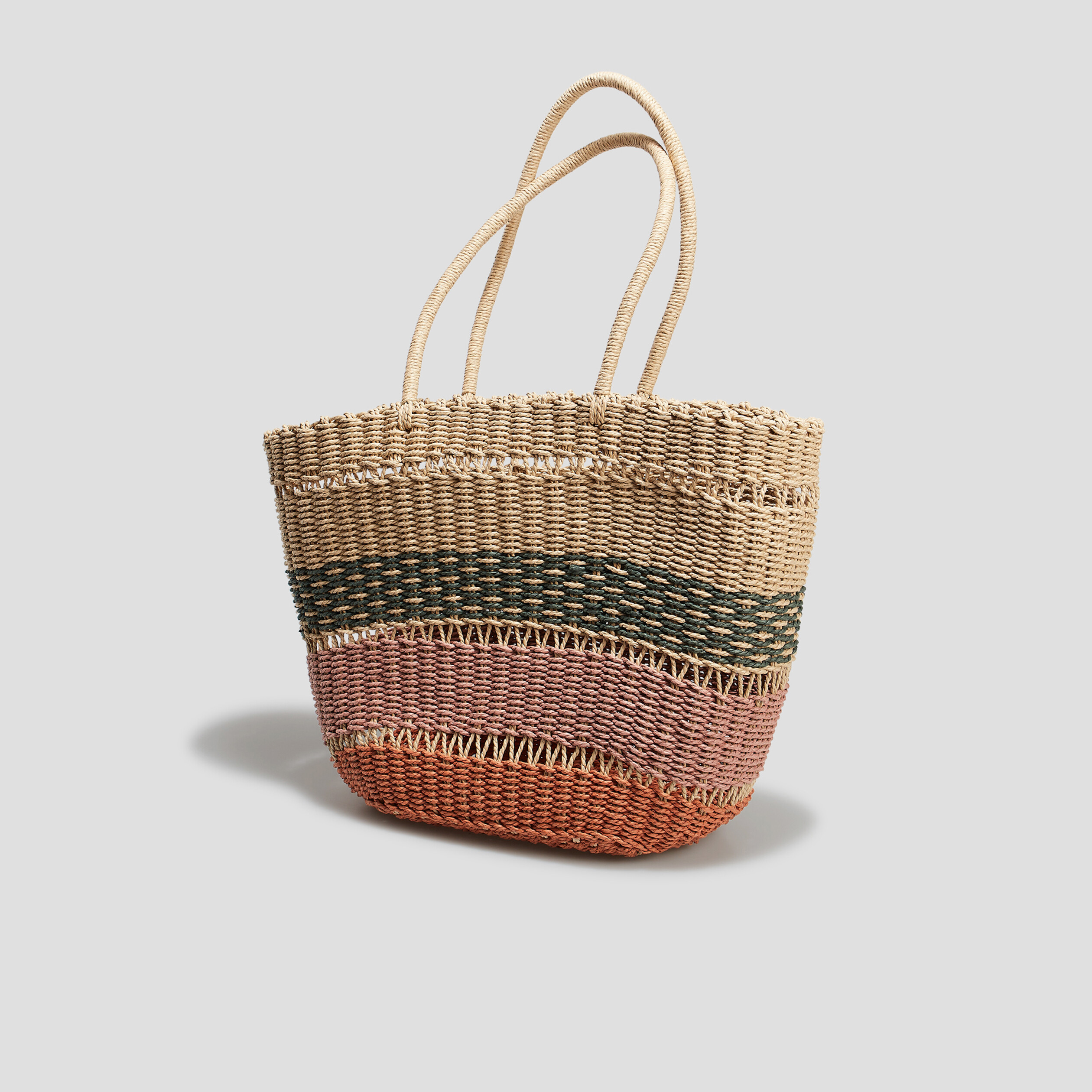 Sac panier tressé en paille multicolore femme | La Halle