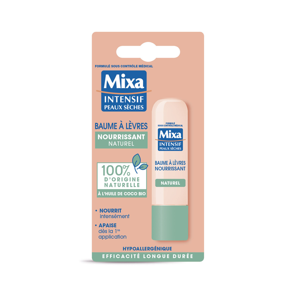 mixa Intensif Peaux Sèches Baume à Lèvres Nourrissant Naturel