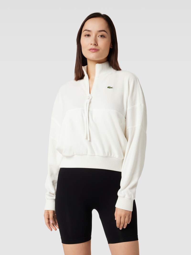 Sweatshirt mit Label-Patch in offwhite