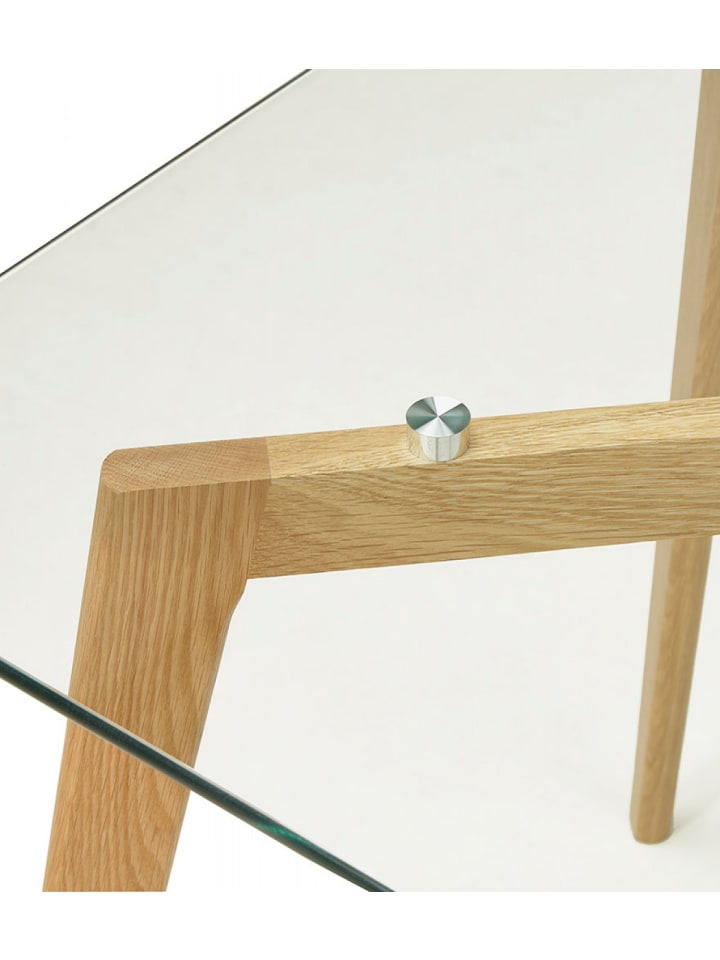 KADIMA DESIGN Glastisch Schreibtisch mit Holzbeinen | Moderner Designertisch günstig kaufen onesize