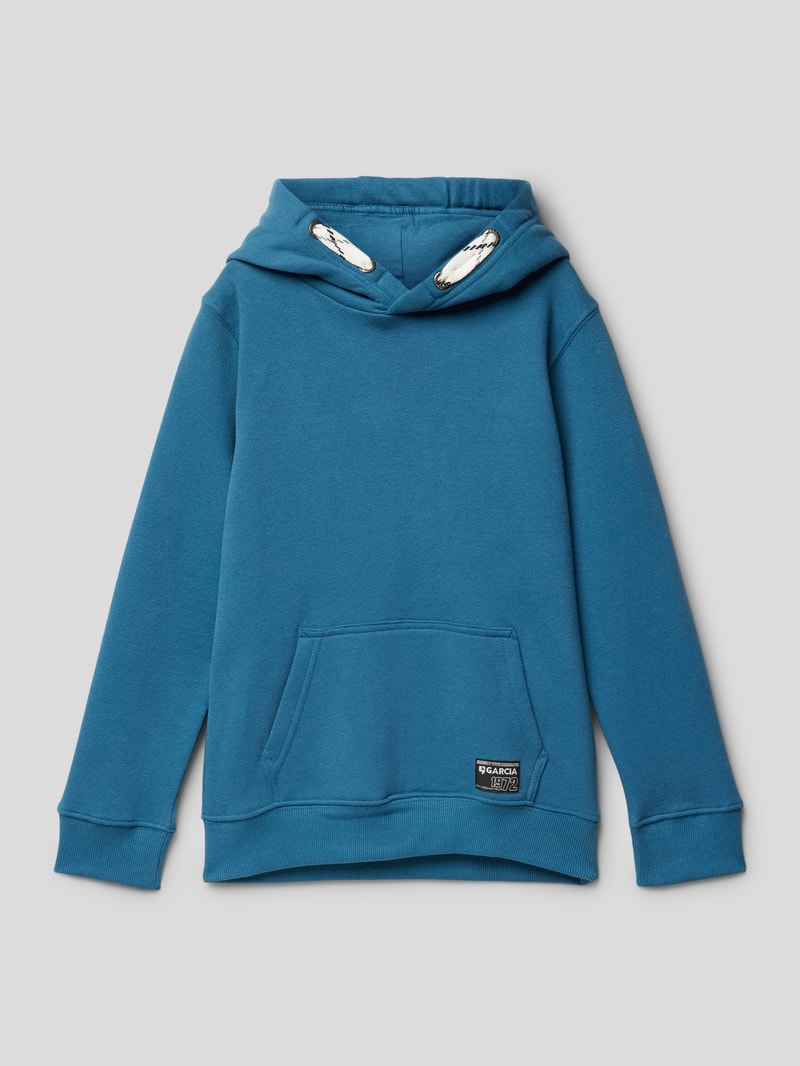 Hoodie im Used-Look in hellblau