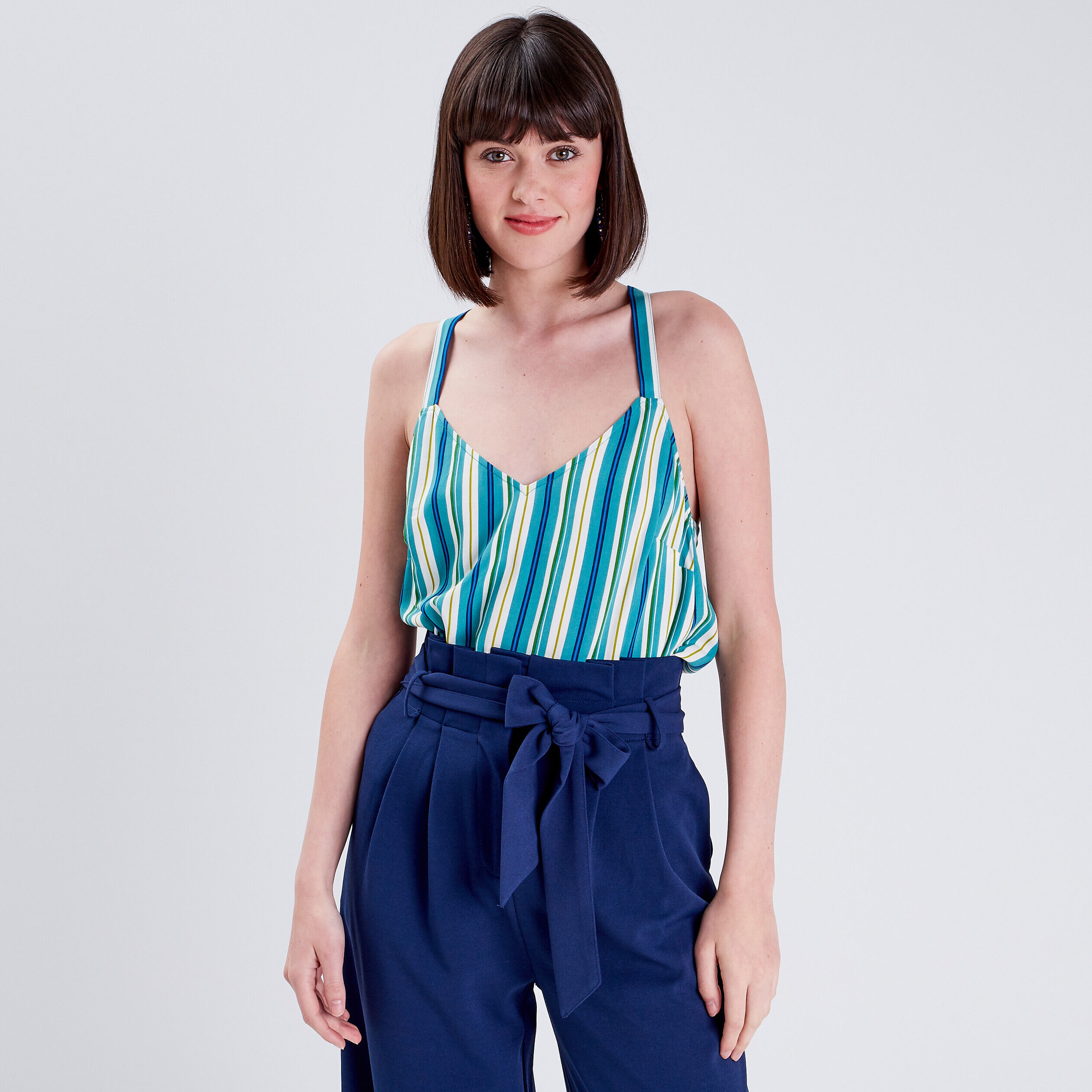 Blouse bretelles fines blanc femme | Cache Cache