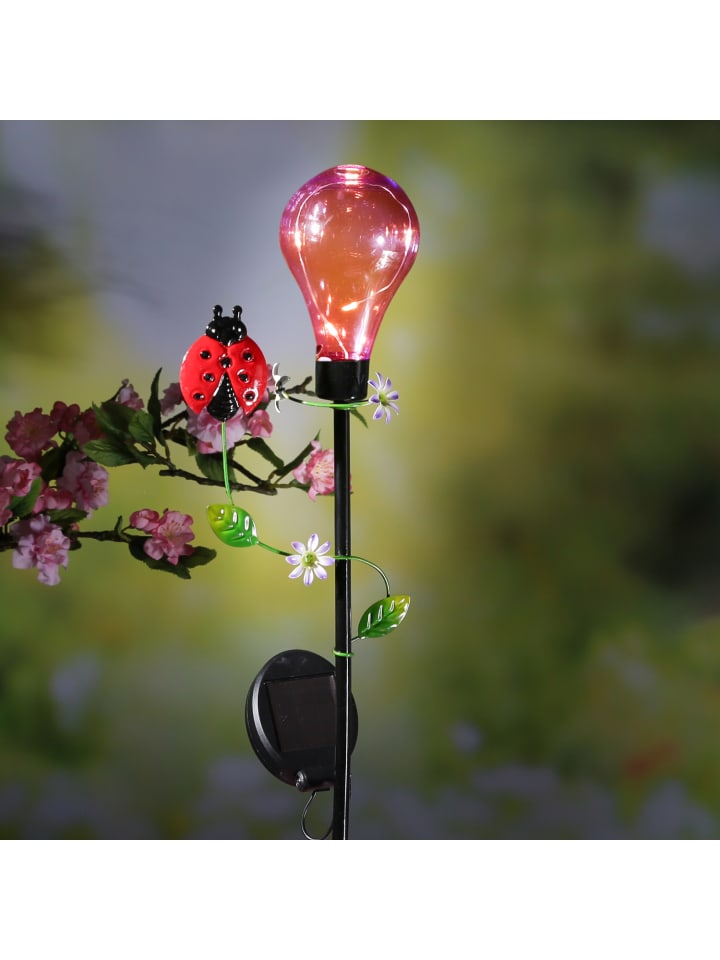 MARELIDA LED Solar Gartenstecker Schmetterling Deko Gartenspieß H: 84cm in rot günstig kaufen onesize