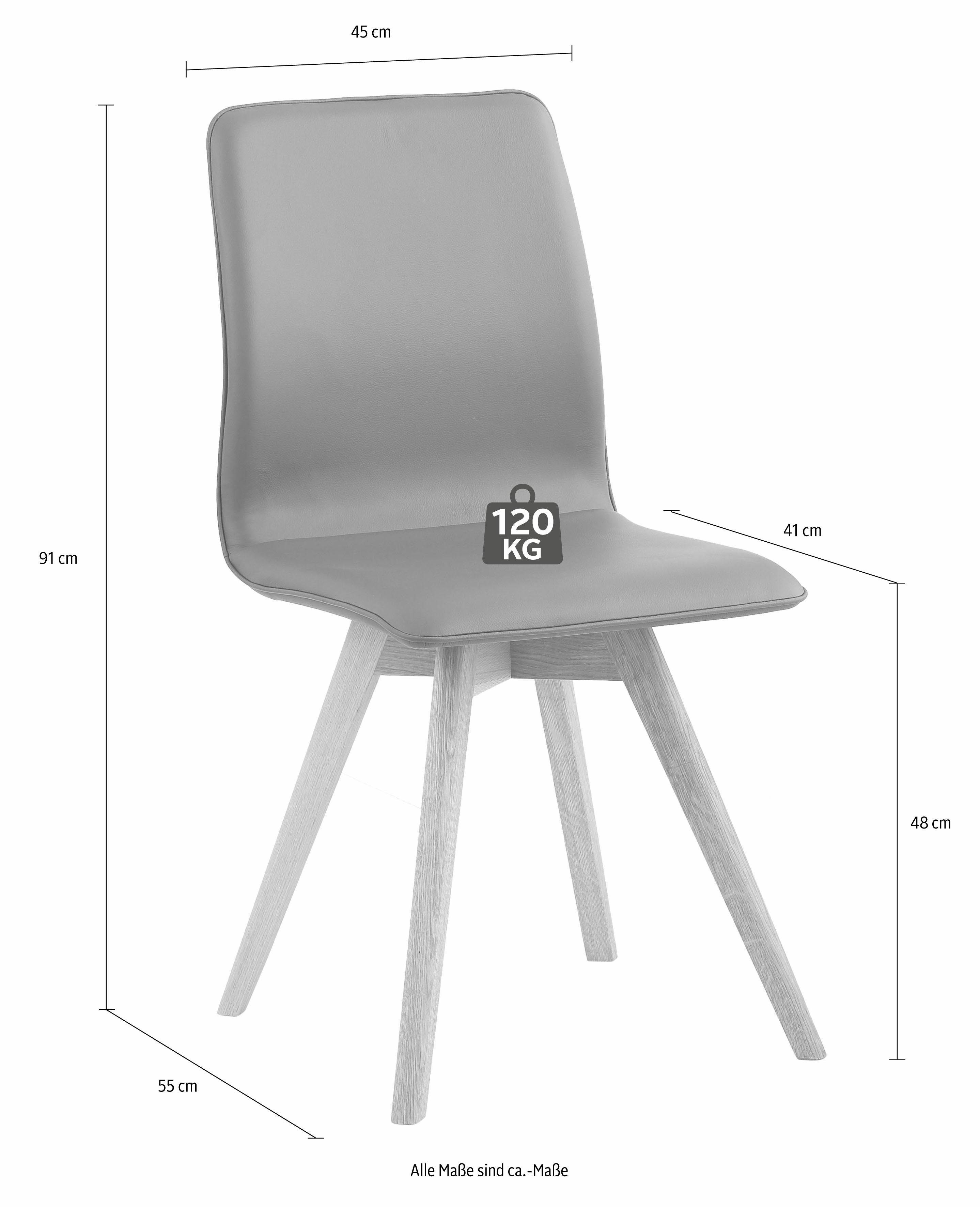 andas 4-Fußstuhl Rania (Set, 2 St), Eiche, 2er/4er/6er-Set, aus der freundin Home Collection
