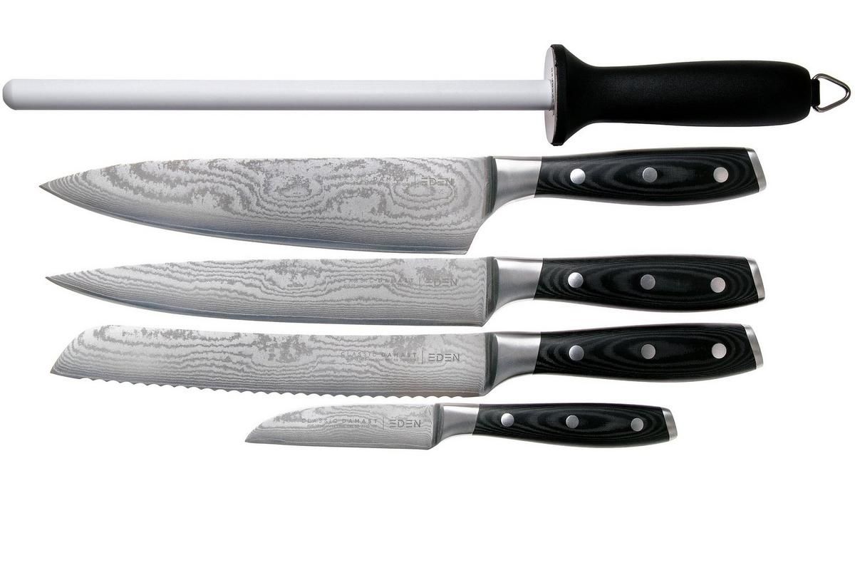 Eden Classic Damast 6-teiliges Messerset mit Block