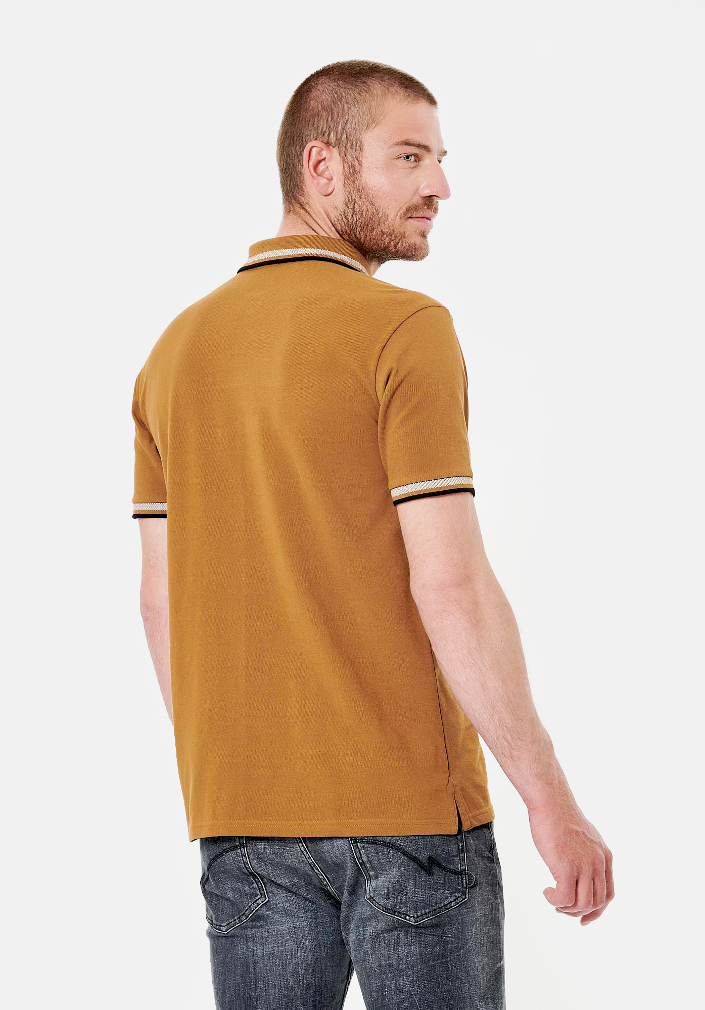 RAYOC  Polo marron homme 100% coton bio