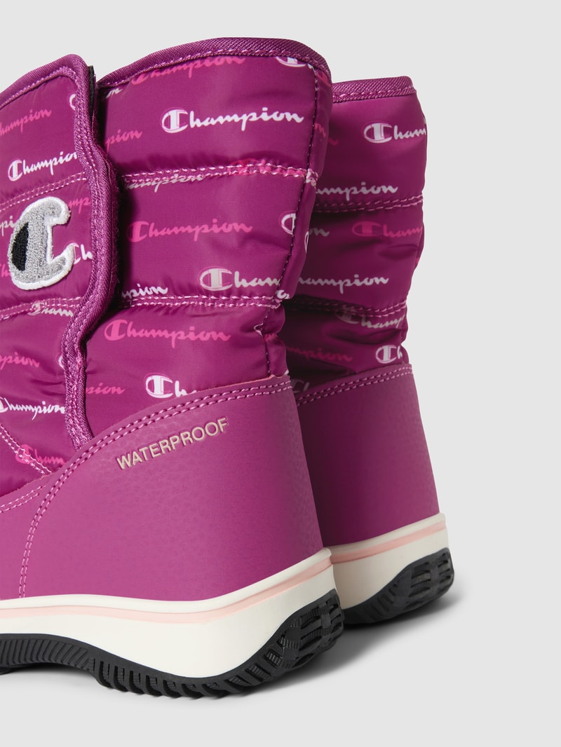 Boots mit Allover-Logo Modell 'FLAKEY' in pink