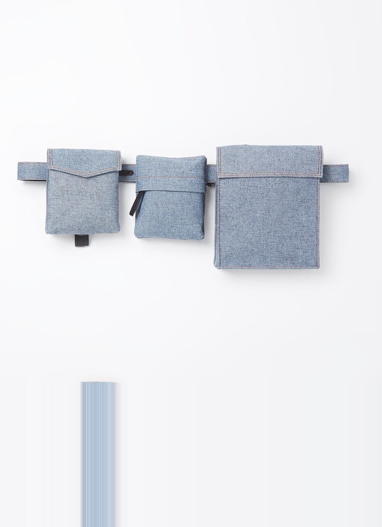 The Attico Cintura denim waist bag with calfskin details