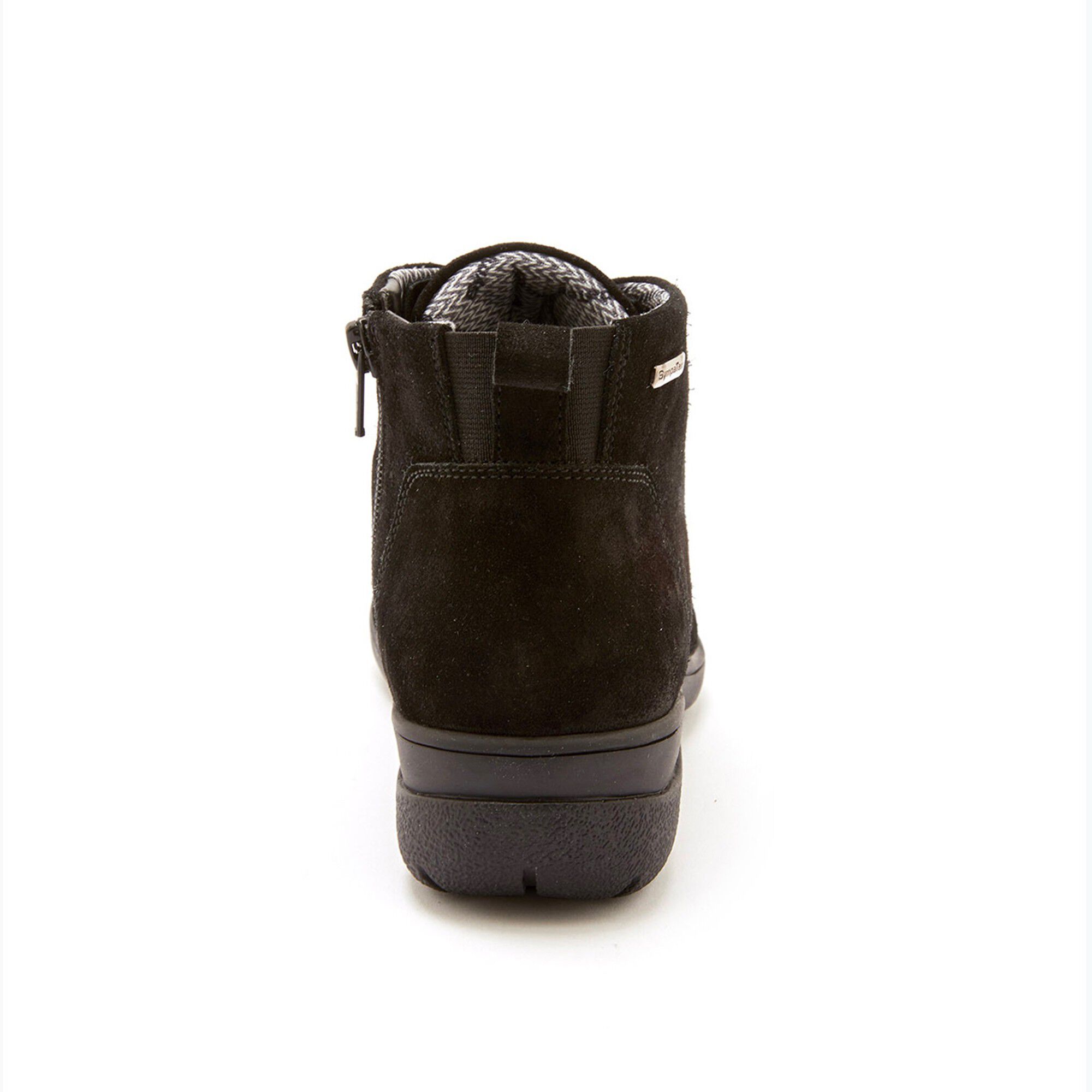 Boots zippées imperméables en cuir velours Grande Largeur