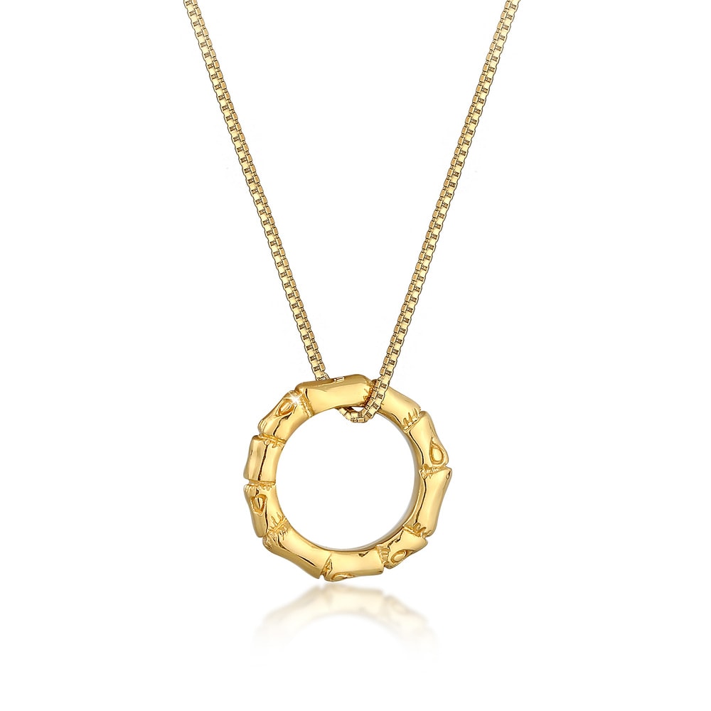 Elli Elli Collier Bambou Cercle Pendentif Organique Collier Femme - (925/1000) Argent  Bijoux