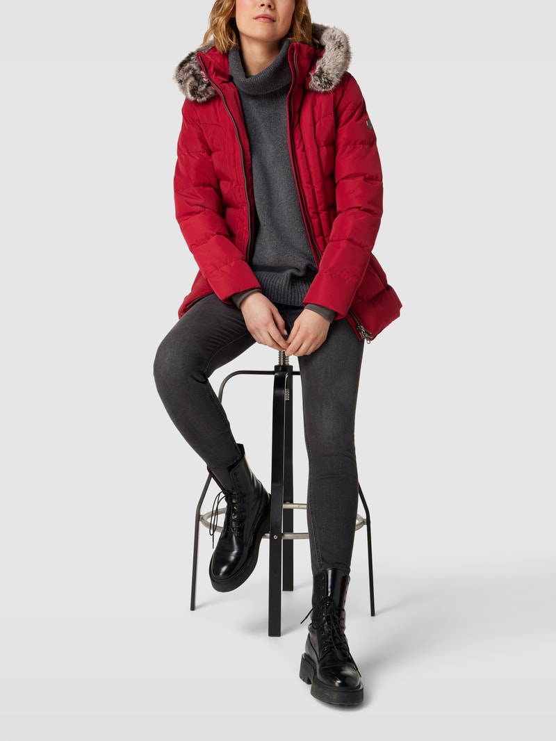 Steppjacke mit Kunstpelzkragen Modell 'ASTORIA' in rot