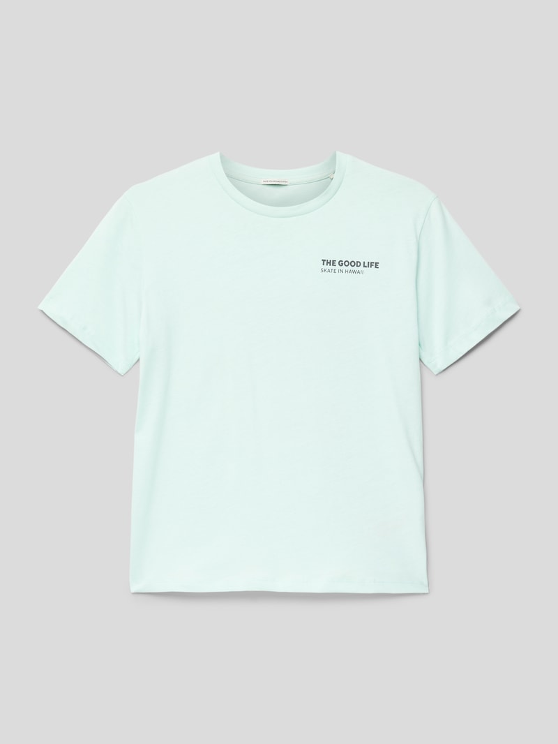 T-Shirt mit Motiv-Print in helltürkis