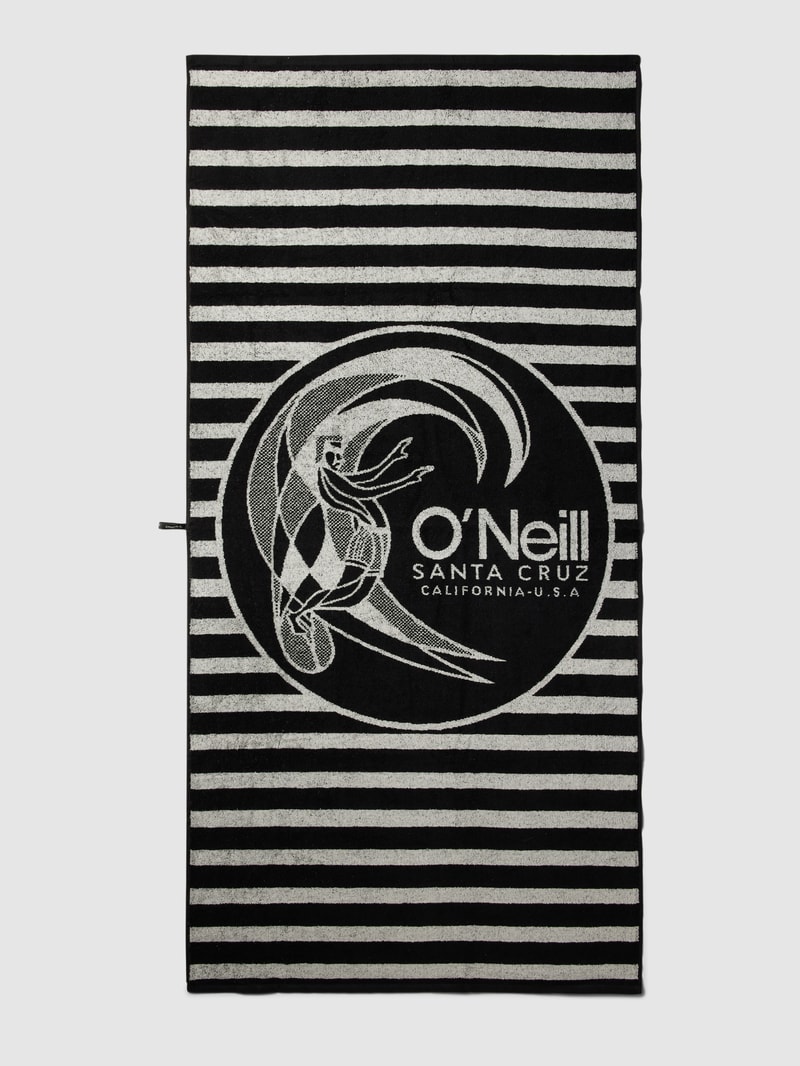 Handtuch mit Label-Print Modell 'SEAWATER' in schwarz