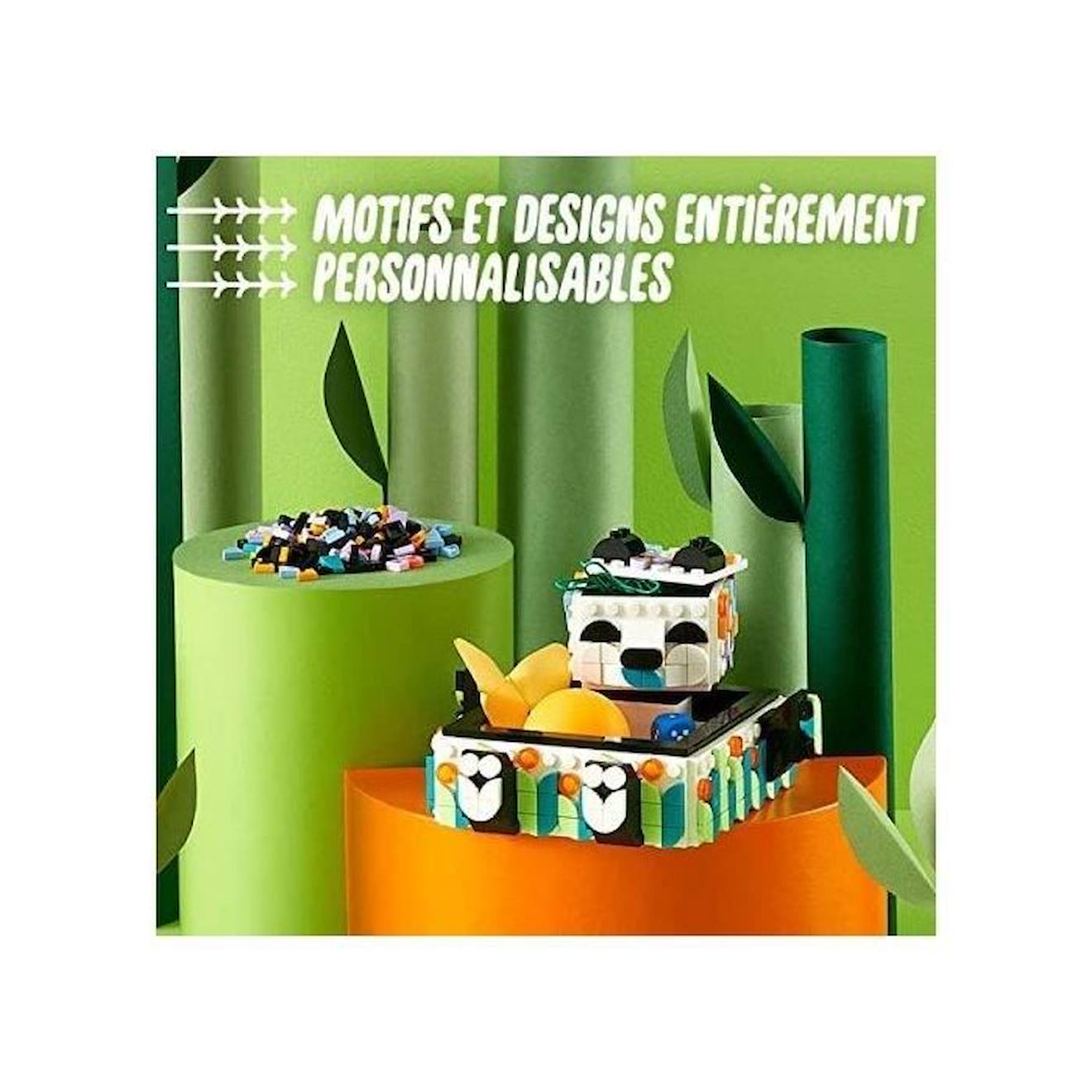 LEGO® 41959 DOTS Le Vide-poche Panda, Jouet avec Boîte de Rangement et Décoration pour Chambre ou Bureau d'Enfants dès 6 ans vert