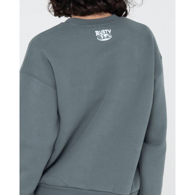 RUSTY BUSY LIVING RELAXED CREW FLEECE Rundhalspullover Damen
