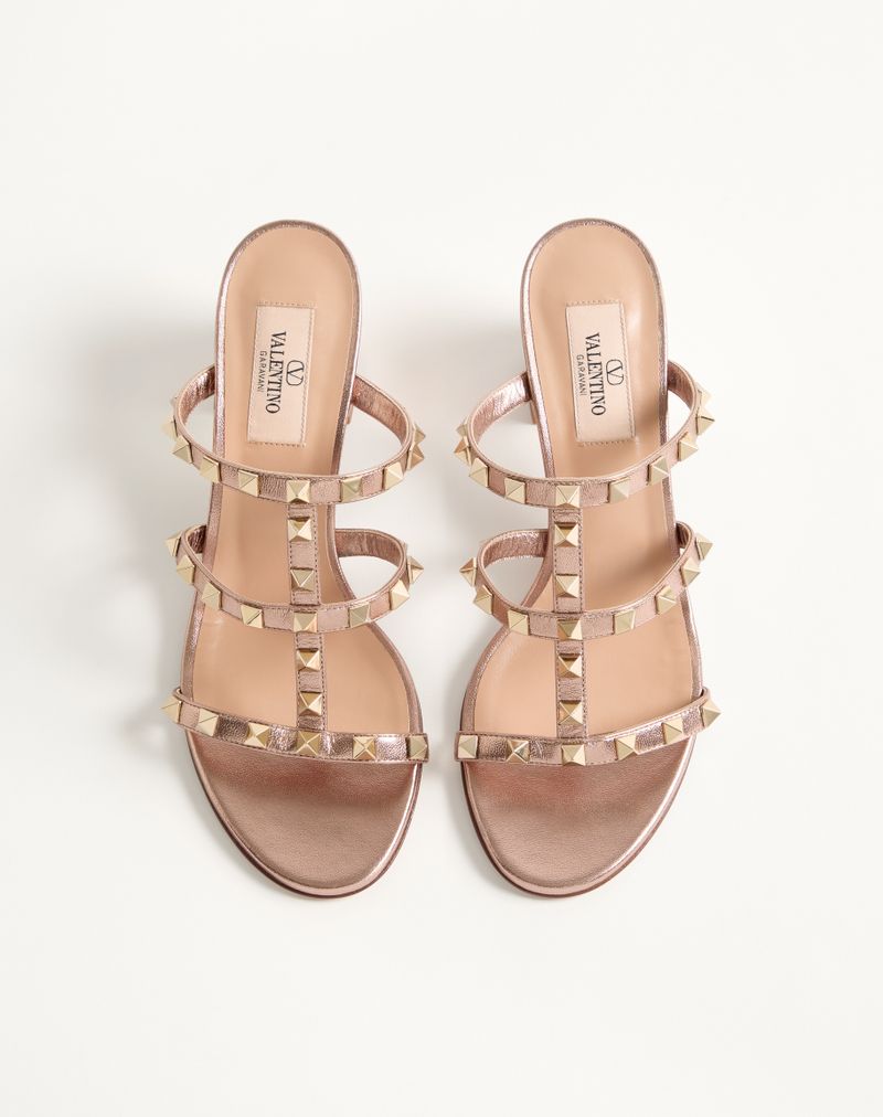 Slide Rockstud Sandal i lamineret nappa 60mm