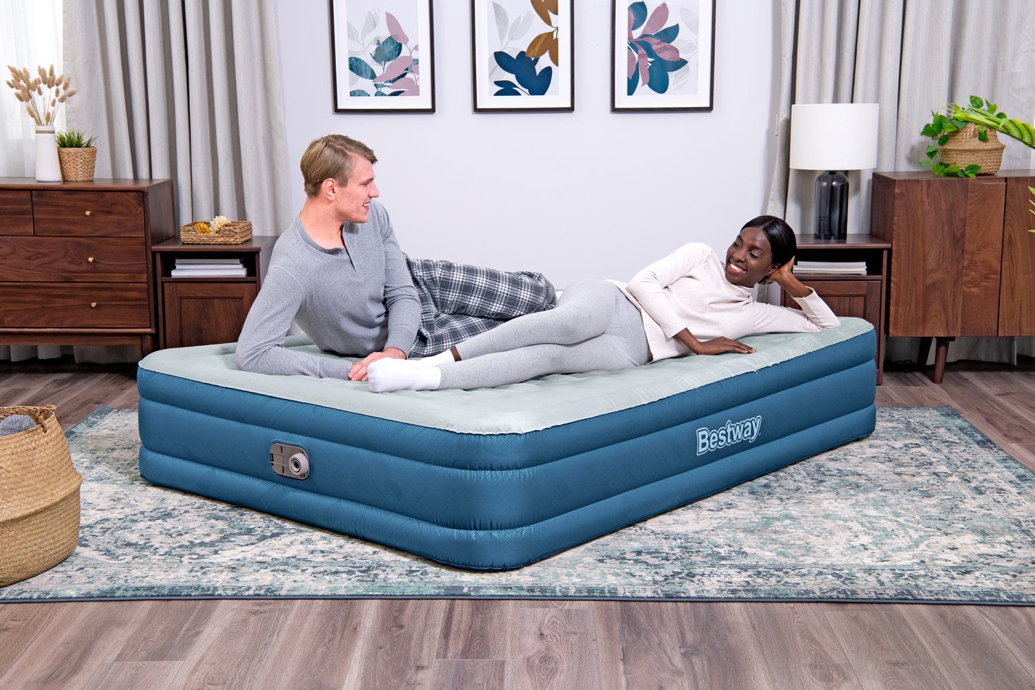 Bestway Luftbett Doppelbett 2 Personen selbstaufblasend Elektropumpe 203 x 152 x 36 cm