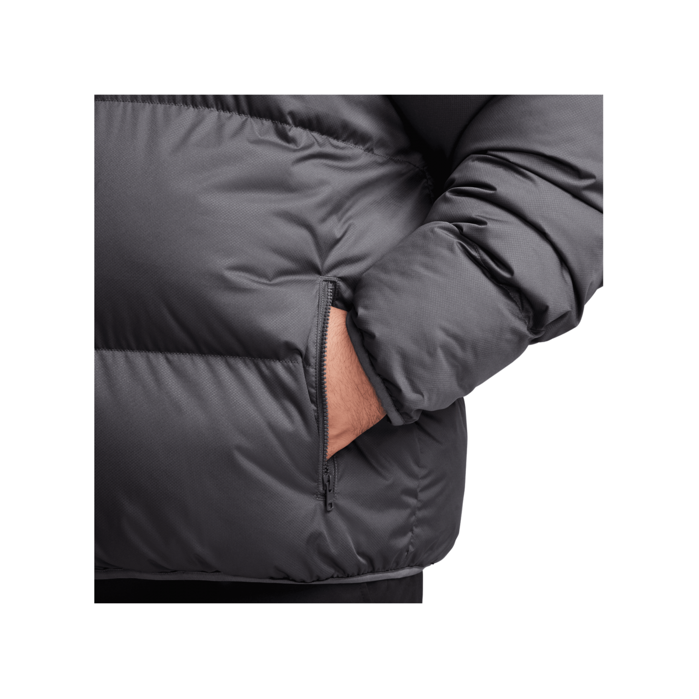 Nike Club Puffer Jacke Grau Weiss F068