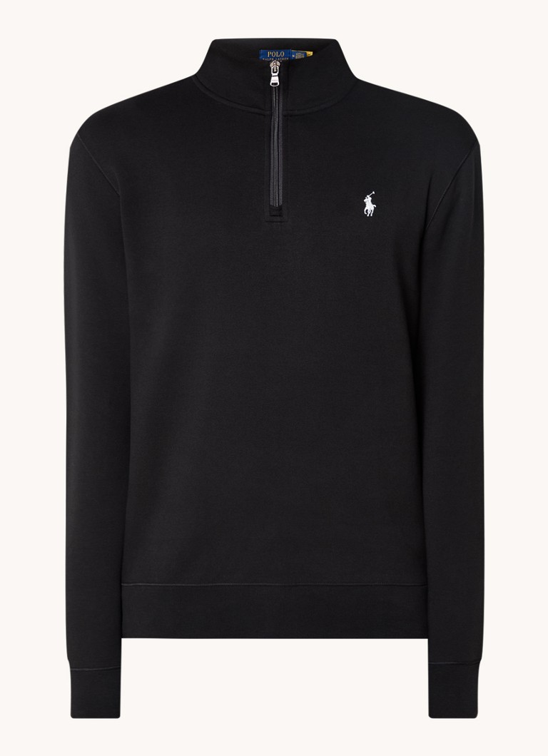 Πουλόβερ Ralph Lauren με λεπτή πλέξη και κουκούλα, φερμουάρ στο μισό μέρος και κέντημα με λογότυπο