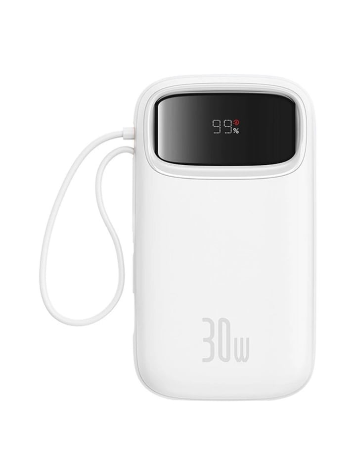 Baseus Baseus QPow 2 20000mAh 30W Powerbank mit 2 integrierten USB-C-Kabeln in Weiß günstig kaufen onesize