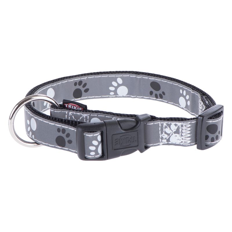 Sparset Trixie Hundeleine + Halsband Pfoten Silver Reflect | bitiba