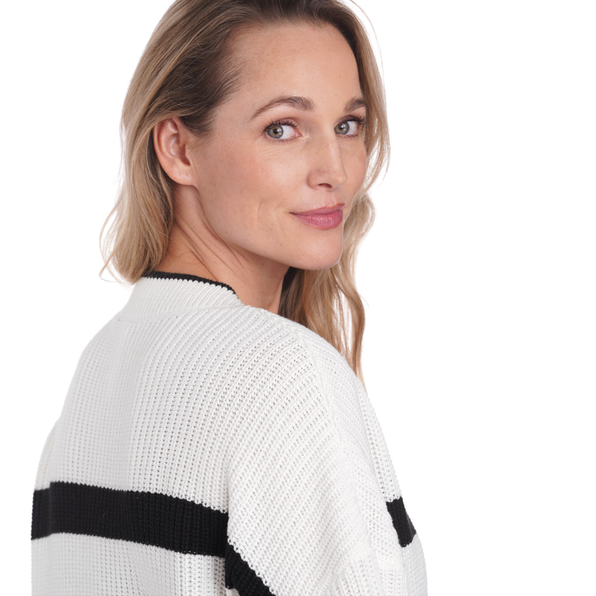Damen Strickjacke mit Blockstreifen