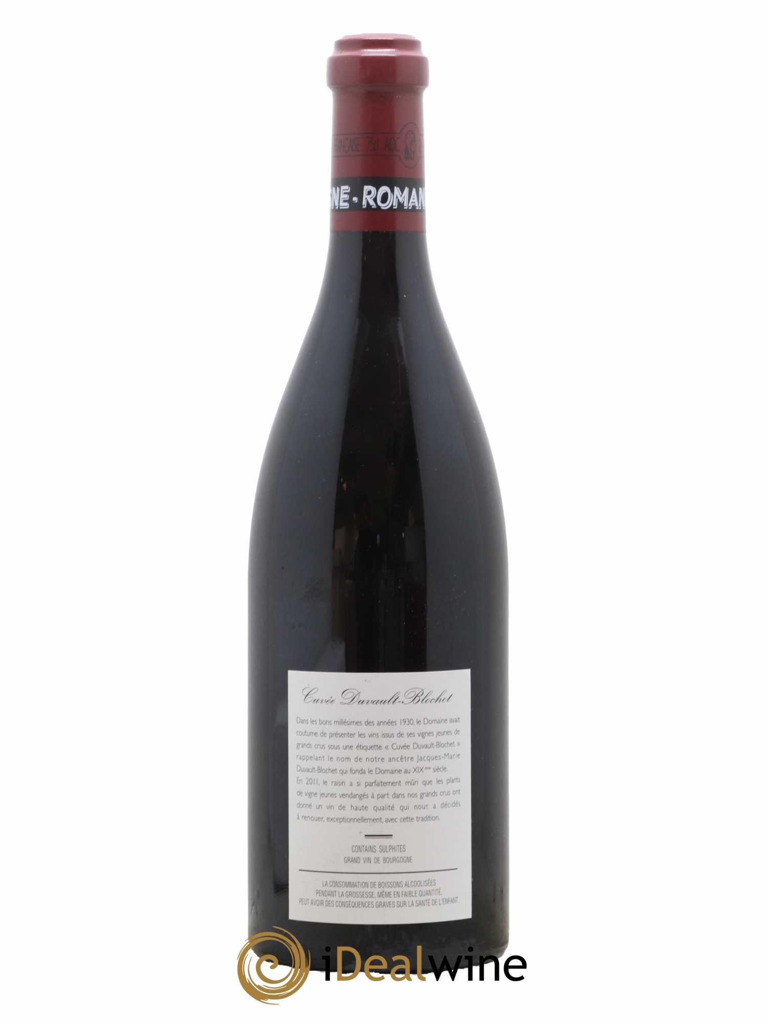 Vosne-Romanée 1er Cru Cuvée Duvault Blochet Domaine de la Romanée-Conti  2011 - Lot de 1 Bouteille