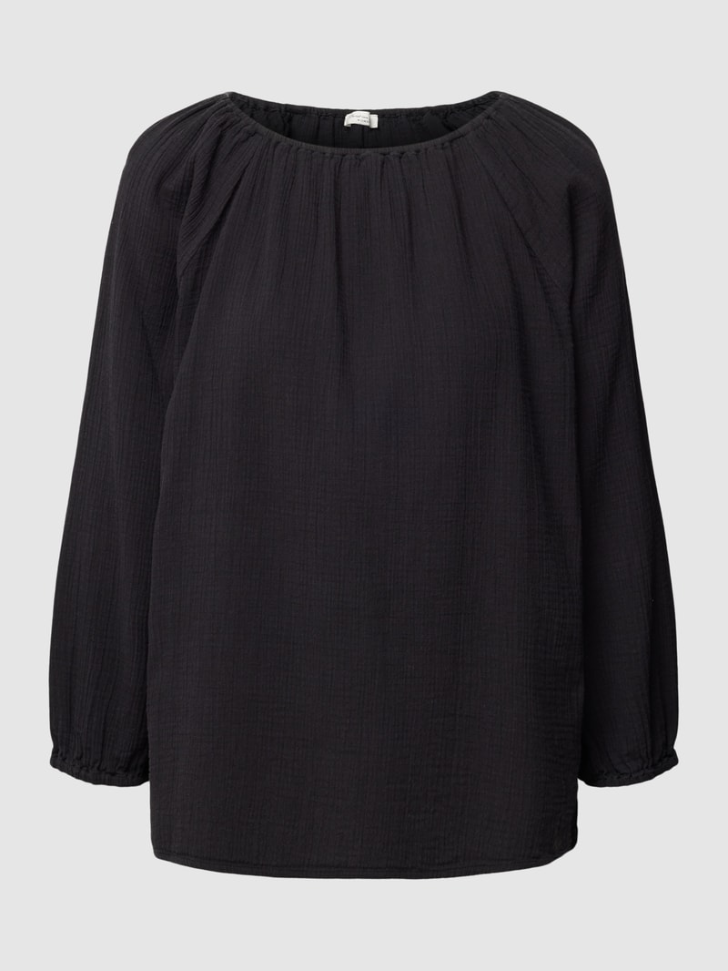Blusenshirt mit Strukturmuster in schwarz