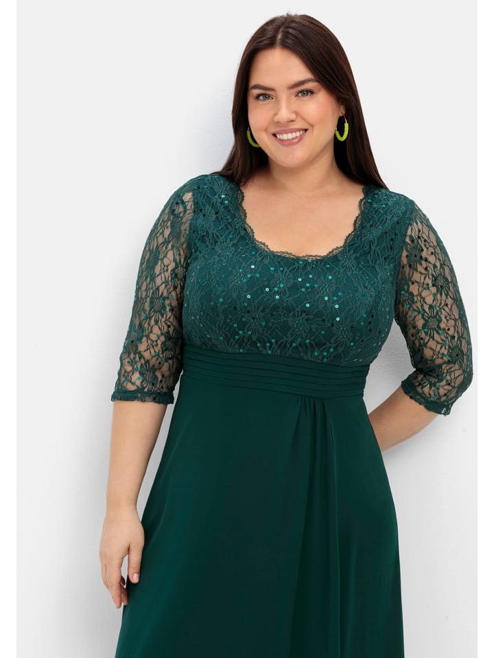sheego Abendkleid in tiefgrün günstig kaufen