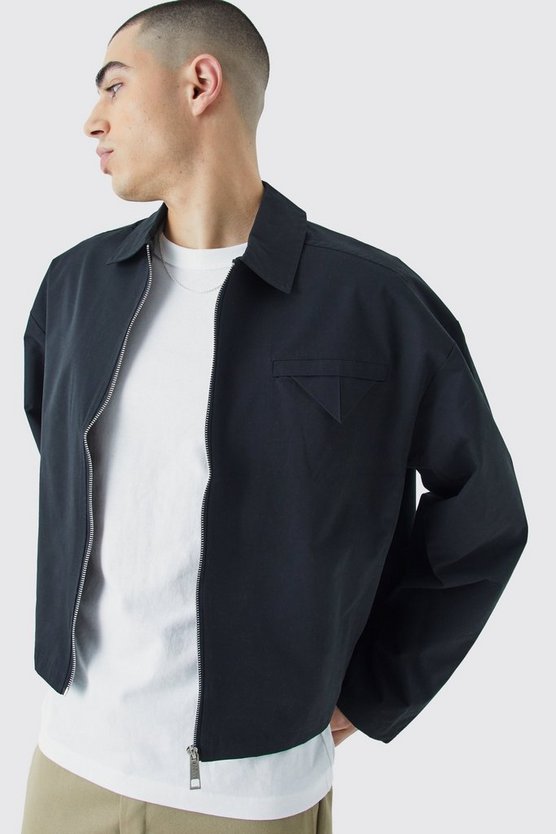 Kastige Twill Harrington-Jacke