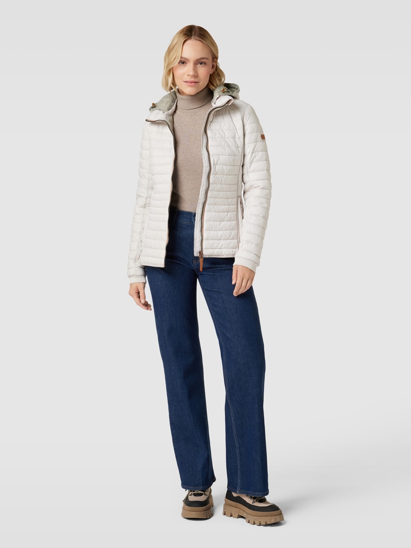 Steppjacke mit Label-Details in kitt
